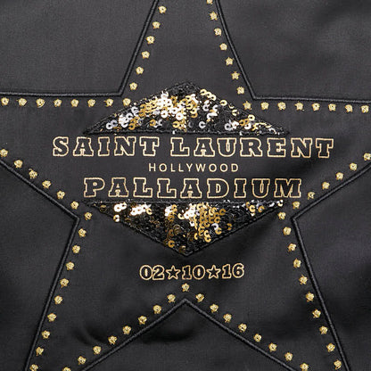 Saint Laurent Teddy Palladium Star Motif Rayon Blouson