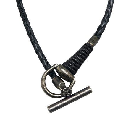 Gucci Horsebit Leather 925 Silver Necklace
