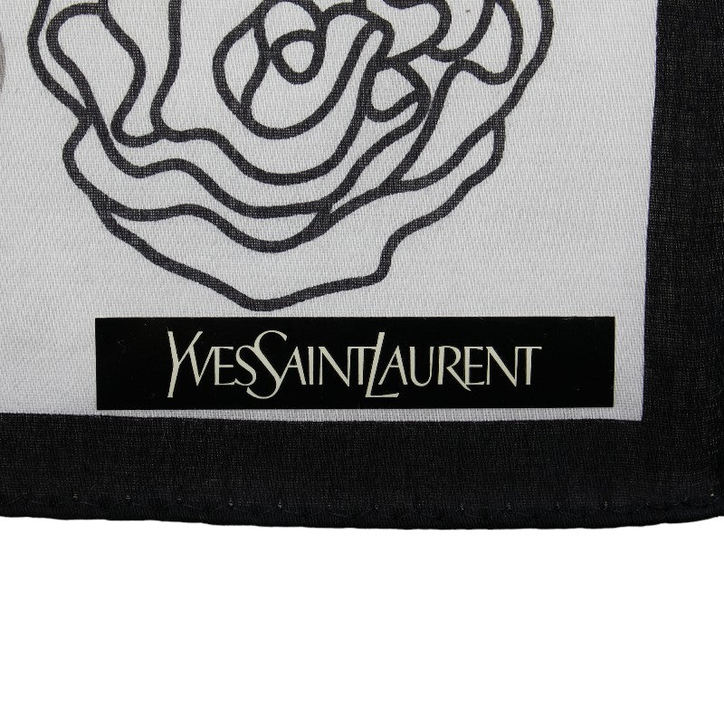 Saint Laurent Cotton YSL Logo Rose Scarf