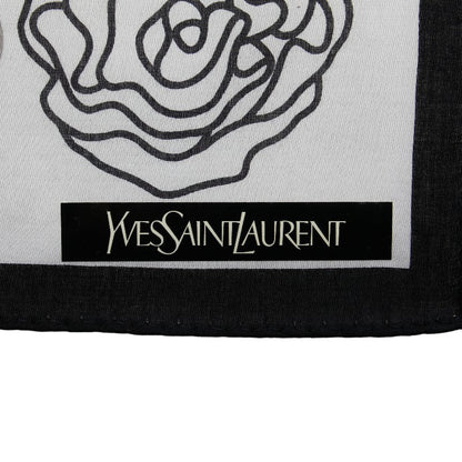 Saint Laurent Cotton YSL Logo Rose Scarf