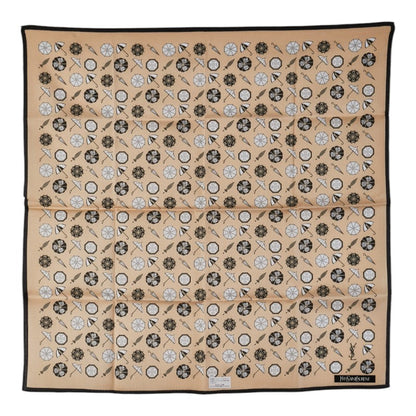 Saint Laurent Cotton YSL Logo Umbrella Pattern Scarf
