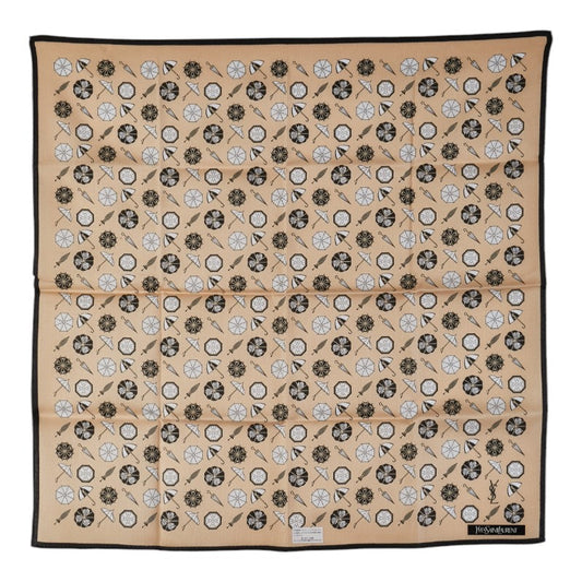 Saint Laurent Cotton YSL Logo Umbrella Pattern Scarf