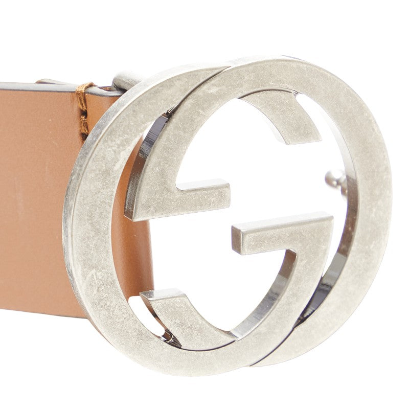 Gucci Interlocking G Leather Metal Belt