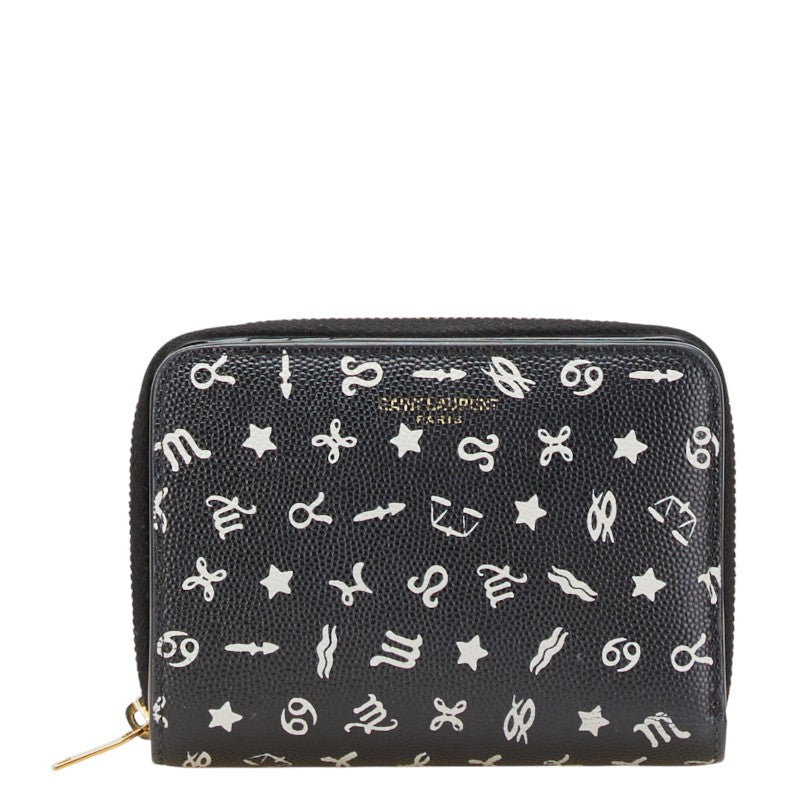 Saint Laurent Zodiac Print Leather Wallet