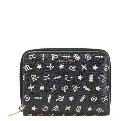 Saint Laurent Zodiac Print Leather Wallet