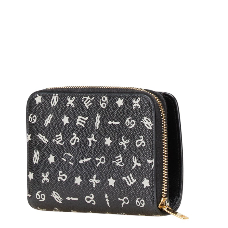 Saint Laurent Zodiac Print Leather Wallet