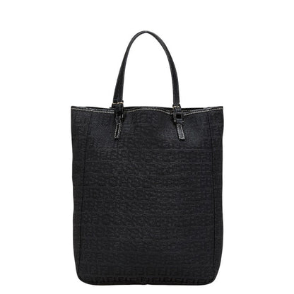Fendi Zucchino Canvas Leather Handbag