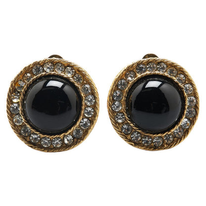 Chanel Rhinestone Round Earrings