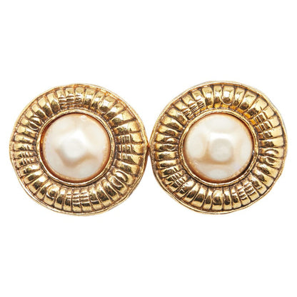Chanel Round Earrings Pearl Earrings