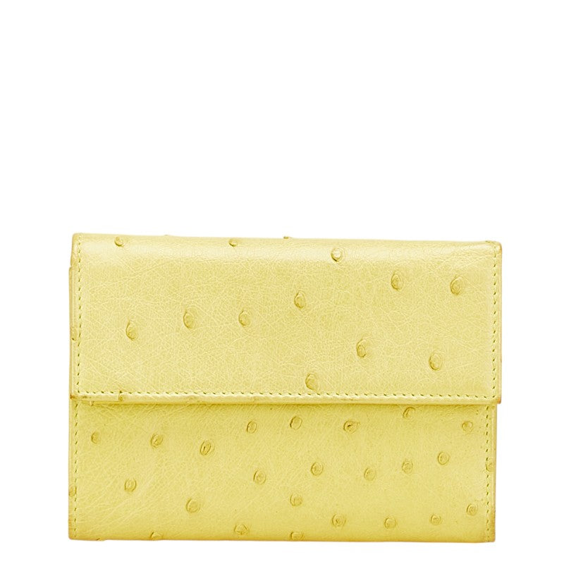 Prada Ostrich Tri-fold Wallet