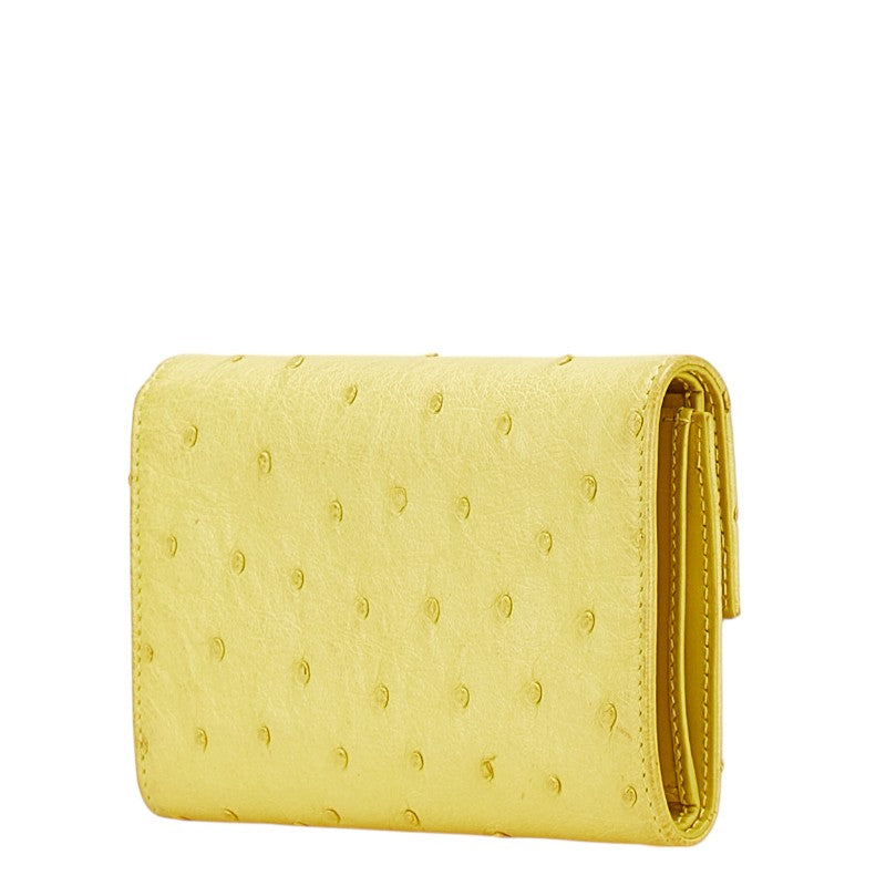 Prada Ostrich Tri-fold Wallet
