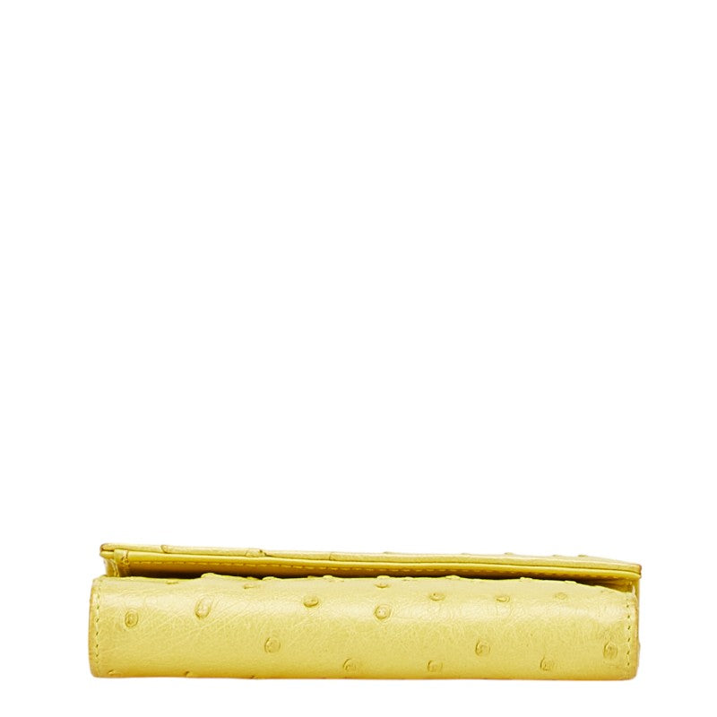 Prada Ostrich Tri-fold Wallet