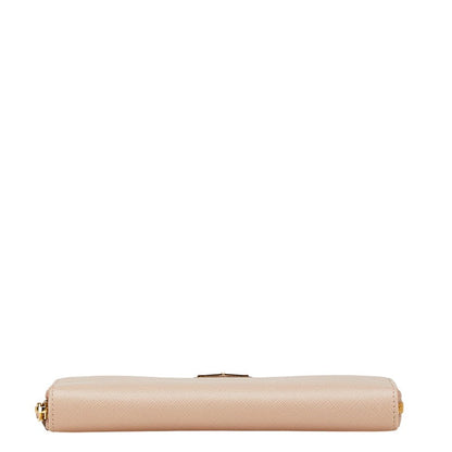 Prada Triangle Logo Plate Saffiano Long Wallet