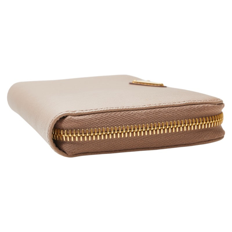 Prada Triangle Logo Plate Saffiano Long Wallet
