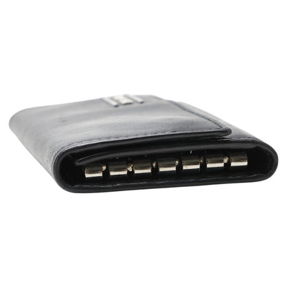 Prada Logo Hardware Leather Key Case