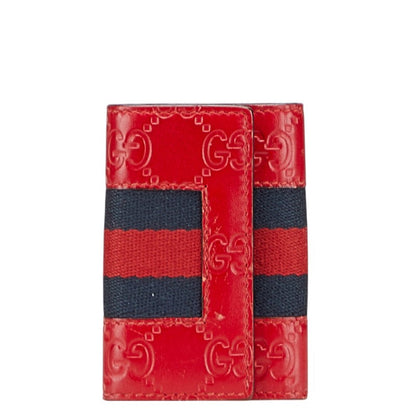 Gucci Gucci Signature Shearling Line 6 Key Case Leather