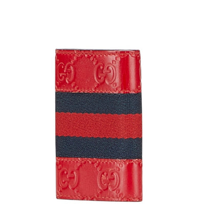 Gucci Gucci Signature Shearling Line 6 Key Case Leather