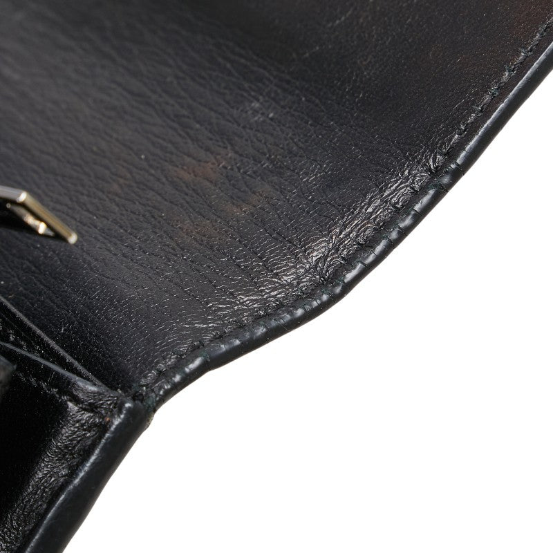 Saint Laurent Crocodile Embossed Leather Long Wallet