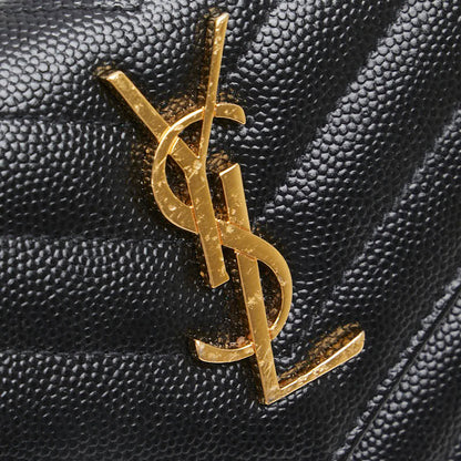 Saint Laurent YSL V Stitch Leather Trifold Wallet