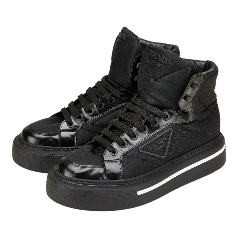 Prada Re-Nylon Macro Nylon Leather Sneakers