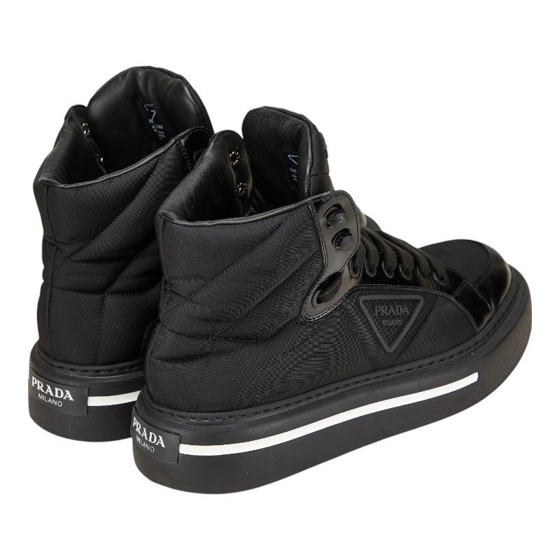 Prada Re-Nylon Macro Nylon Leather Sneakers