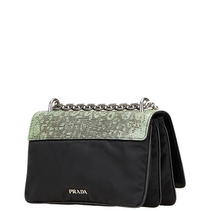 Prada Python Embossed Nylon Leather 2way Bag