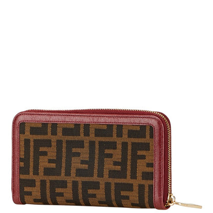Fendi Zucca Canvas Leather Long Wallet