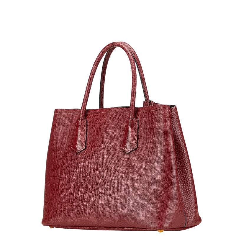 Prada Triangle Logo Plate Saffiano 2way Bag
