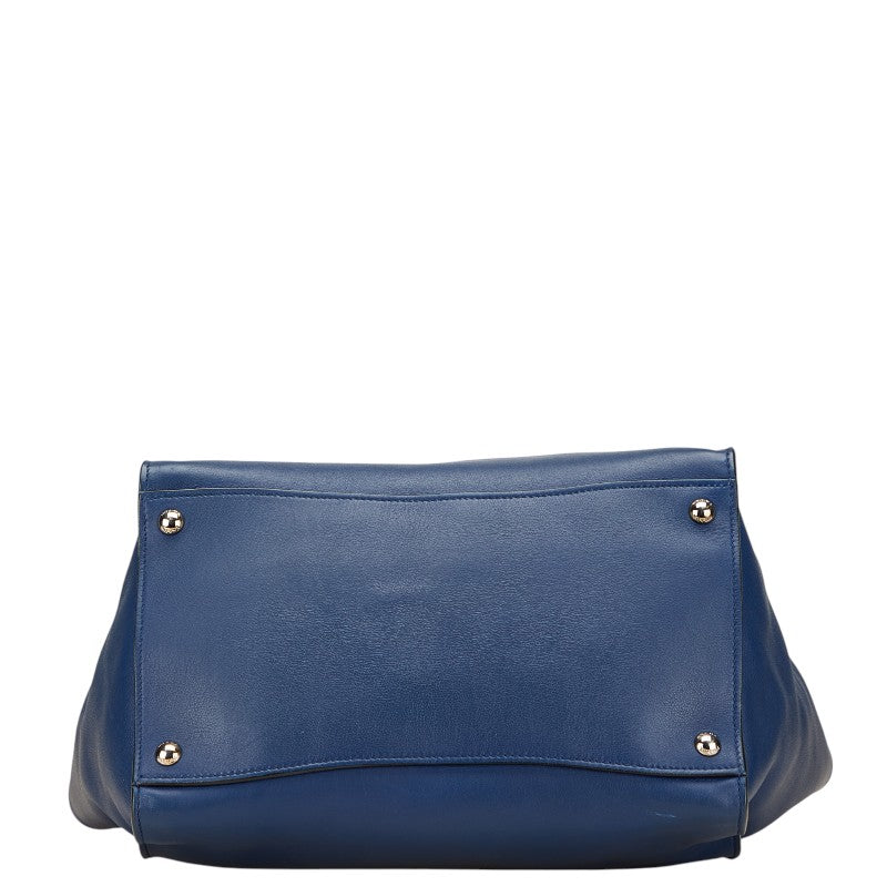 Prada Triangle Logo Plate Leather Handbag