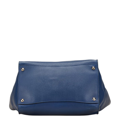 Prada Triangle Logo Plate Leather Handbag