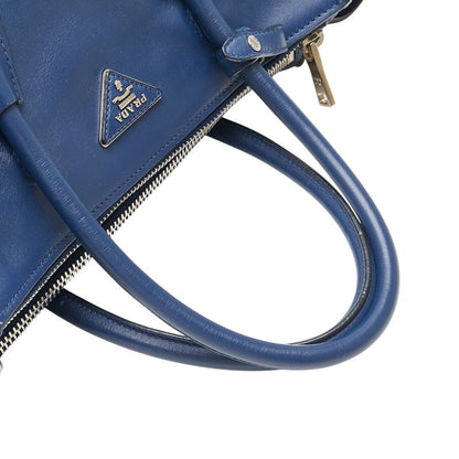 Prada Triangle Logo Plate Leather Handbag