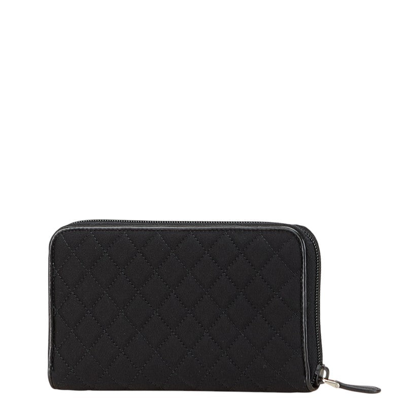Prada Triangle Logo Plate Nylon Leather Long Wallet