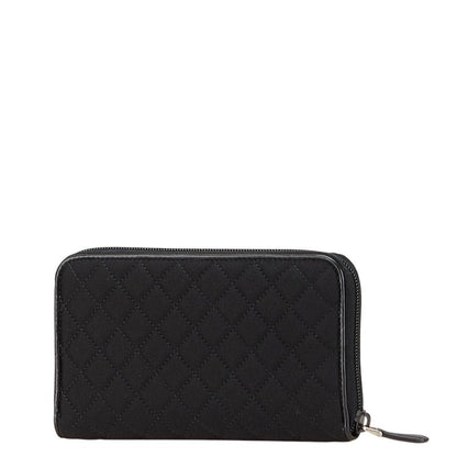 Prada Triangle Logo Plate Nylon Leather Long Wallet