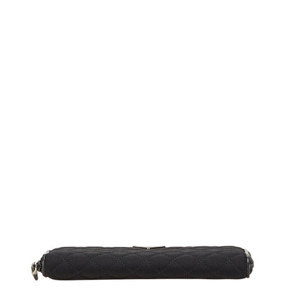 Prada Triangle Logo Plate Nylon Leather Long Wallet