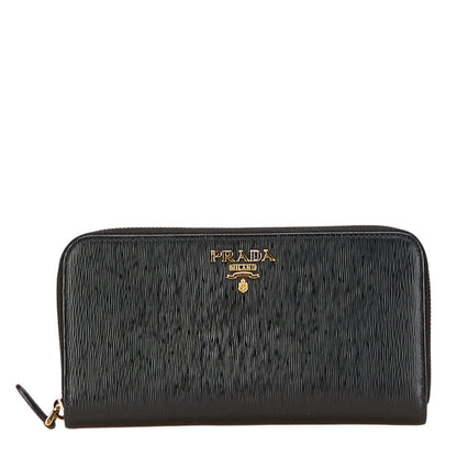 Prada Logo Leather Long Wallet