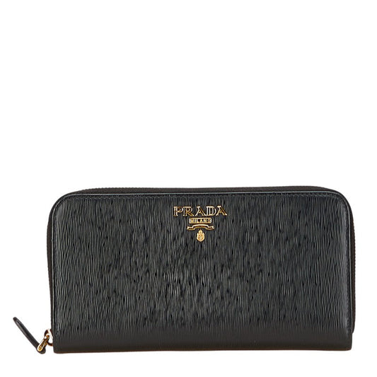Prada Logo Leather Long Wallet