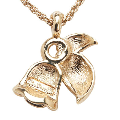 Christian Dior Leaf Bell Motif Necklace