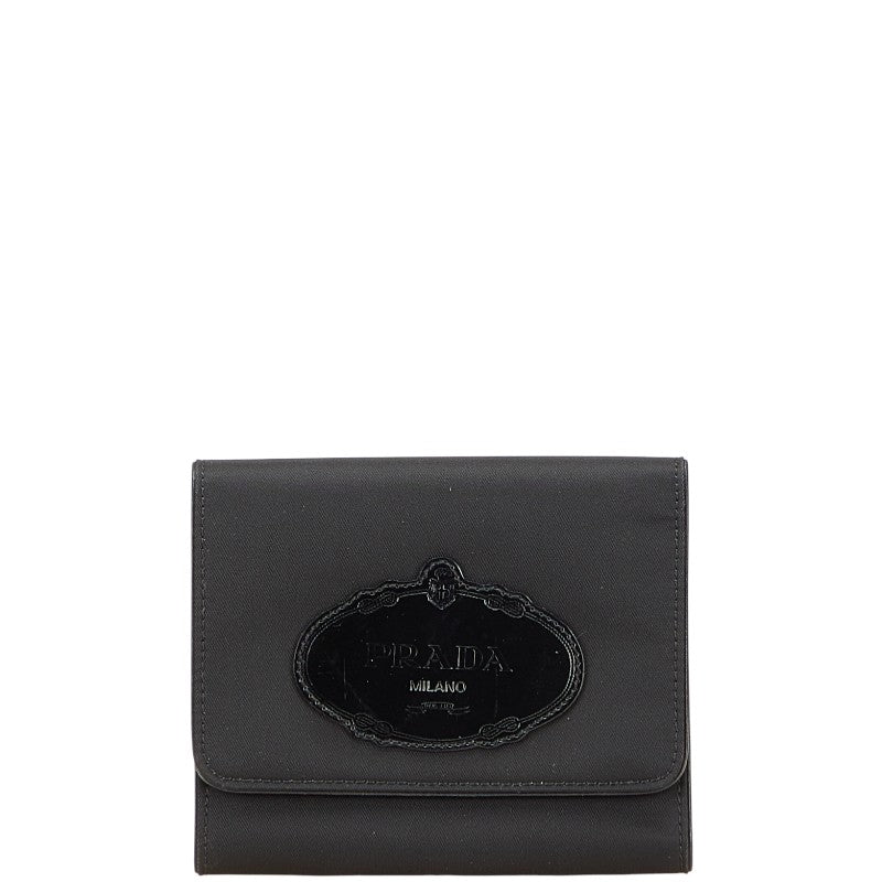 Prada Nylon Leather Trifold Wallet