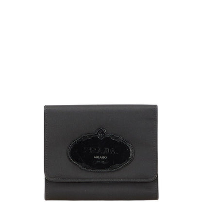 Prada Nylon Leather Trifold Wallet