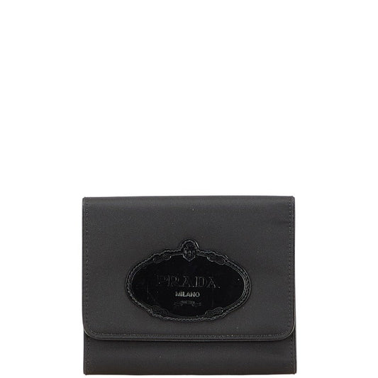 Prada Nylon Leather Trifold Wallet