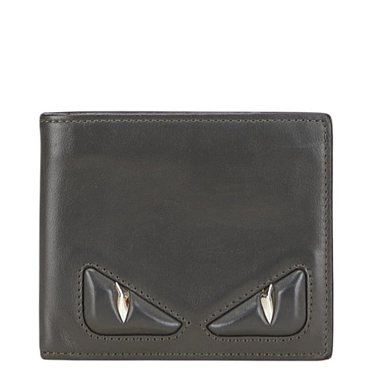 Fendi Bugs Eye Leather Bifold Wallet