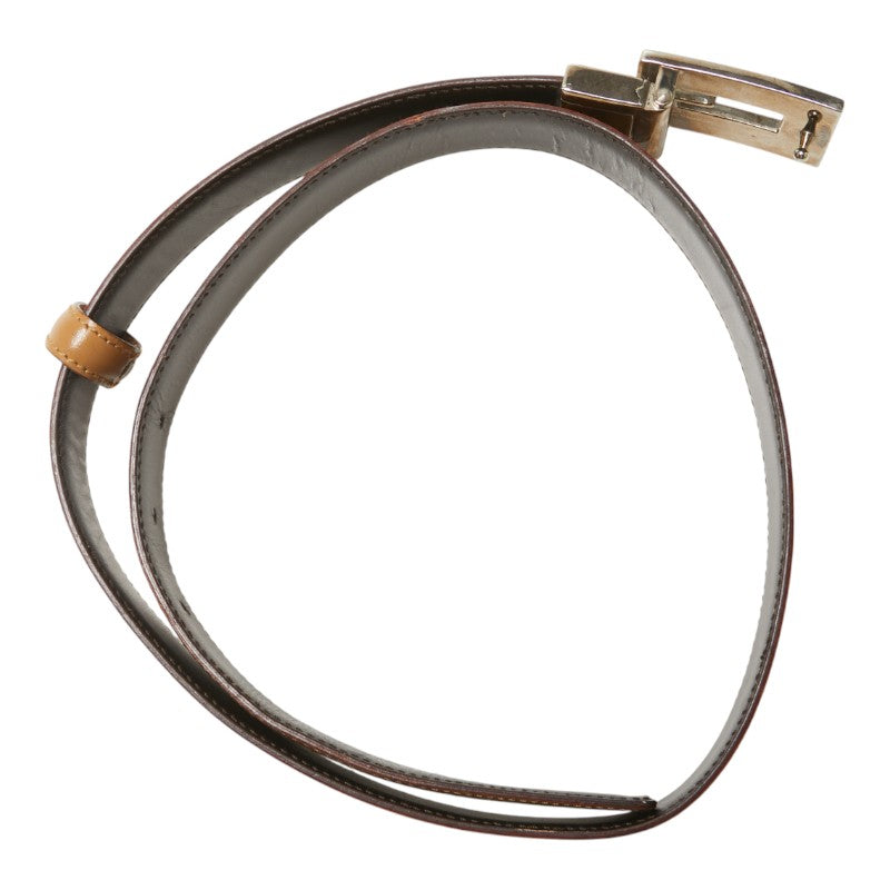 Gucci G Buckle Leather Metal Belt