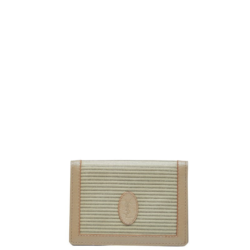 Saint Laurent YSL Logo Leather Canvas Card Case