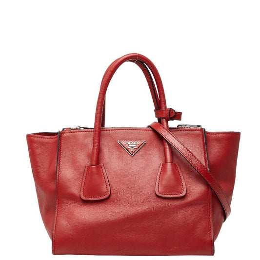 Prada Triangle Logo Leather 2way Bag