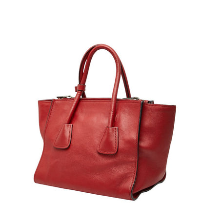 Prada Triangle Logo Leather 2way Bag