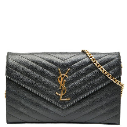 Saint Laurent Cassandra YSL logo Leather Chain Wallet