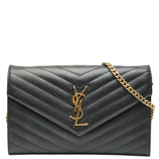 Saint Laurent Cassandra YSL logo Leather Chain Wallet