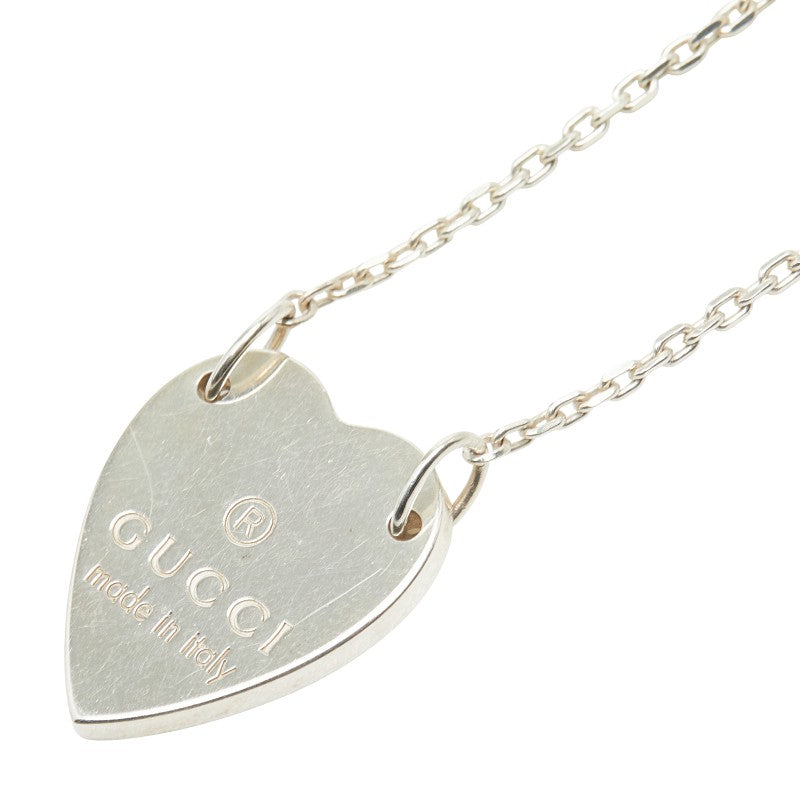 Gucci Trademark Heart Silver Necklace
