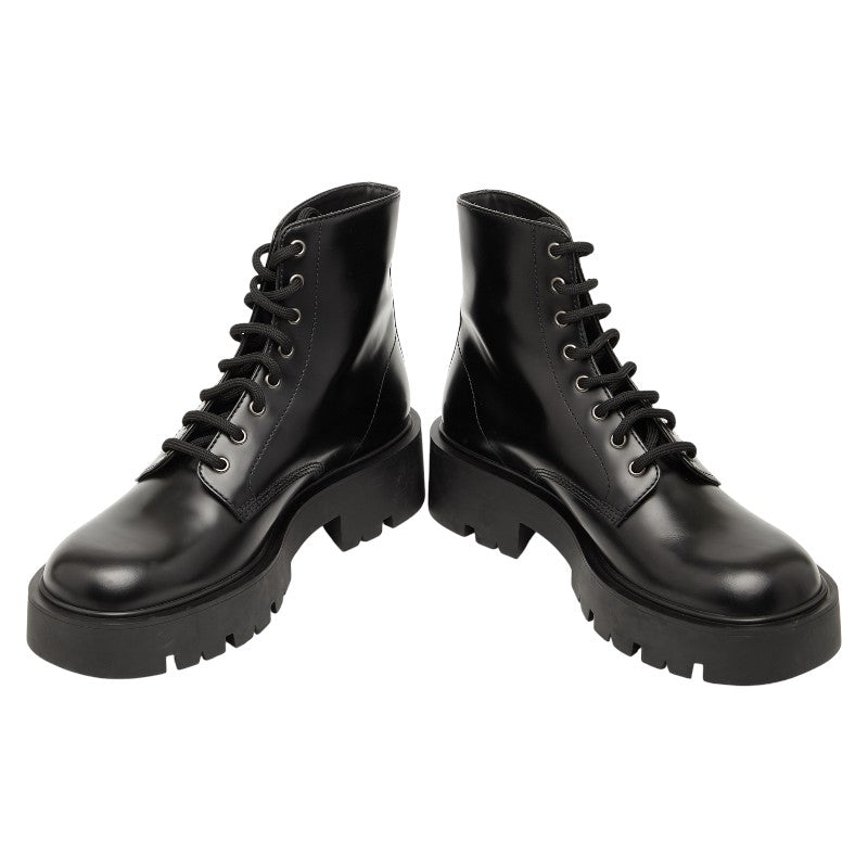 Prada Triangle Logo Plate Leather Boots
