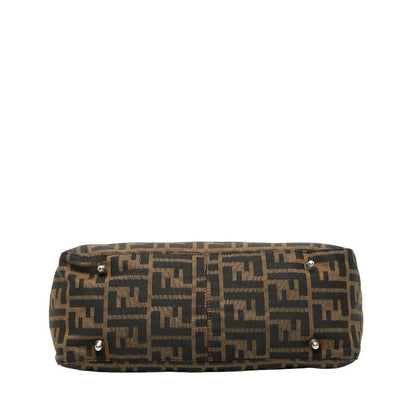 Fendi Zucca Canvas Leather Handbag